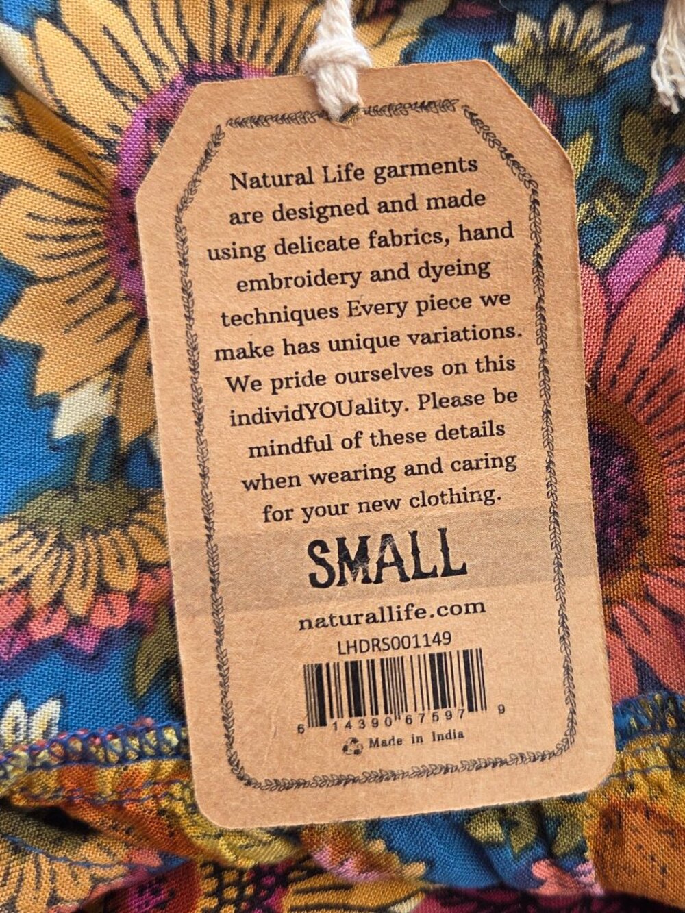 Natural Life Patti Tie Front Dress Size S Maxi Sunflower Floral Slits Boho NEW - Picture 10 of 12